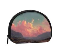 ESNAIUVCD River and The Great Sky Print Mini sac de rangement portable en forme de coquillage pour petite pièce de monnaie