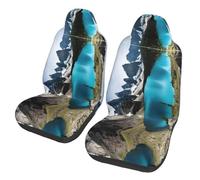 ESNAIUVCD Rocky Mountain Lot de 2 housses de siège de voiture universelles Motif montagne
