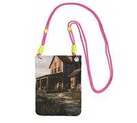 ESNAIUVCD Sac à bandoulière pour téléphone portable imprimé rustique en diagonale, convient pour transporter des téléphones portables, etc, Fuchsia, Taille unique