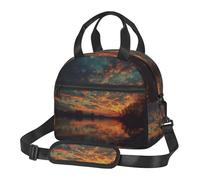 ESNAIUVCD Sac à déjeuner isotherme avec imprimé River and The Great Sky, sac isotherme portable pour adolescent, travail, pique-nique, sac à main