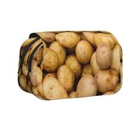 ESNAIUVCD Sac à stylos double couche imprimé pommes de terre de jardin, convient pour les garçons, les filles et les adultes, cette trousse de bureau avec compartiment design, Noir , Taille unique