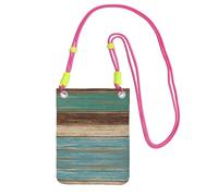 ESNAIUVCD Sac de téléphone portable en diagonale avec impression planche de bois rustique, sac à bandoulière, adapté pour transporter le téléphone portable, etc, Fuchsia, Taille unique