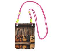 ESNAIUVCD Sac de transport pour téléphone portable en diagonale pour guitare, basse, instruments de musique, convient pour transporter des téléphones portables, etc, Fuchsia, Taille unique