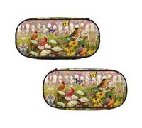 ESNAIUVCD Sparrow Birds Sing Print Trousse à crayons portable pour adolescents garçons étudiants
