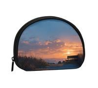 ESNAIUVCD Sunrise Print Mini sac de rangement portable en forme de coquillage pour petite pièce de monnaie