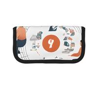 ESNAIUVCD Trousse à crayons avec impression « I Love The 90s » - Grande capacité - Trousse de maquillage durable pour étudiants - Avec double fermeture éclair - Pour école/bureau, Noir , Taille