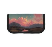ESNAIUVCD Trousse à crayons avec impression River and The Great Sky - Grande capacité - Trousse de maquillage durable pour étudiants - Avec double fermeture éclair - Pour école/bureau