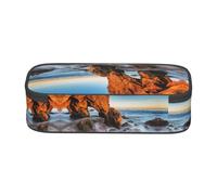 ESNAIUVCD Trousse à crayons avec impression vue sur la mer pour enfants, trousse à crayons de grande capacité, trousse à crayons pour école primaire, sacs de papeterie pour enfants