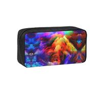 ESNAIUVCD Trousse à crayons avec imprimé nuage arc-en-ciel pour garçons et filles, trousse à crayons pour l'école secondaire pour enfants et filles