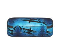 ESNAIUVCD Trousse à crayons avec imprimé requins marteaux pour enfants, trousse à crayons de grande capacité, trousse à crayons pour école primaire, sacs de papeterie pour enfants