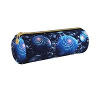ESNAIUVCD Trousse à crayons cylindrique en cuir synthétique de haute qualité avec impression artistique spirituelle - Rangement multifonctionnel pour papeterie - Convient pour les étudiants, blanc,
