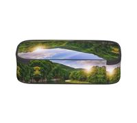 ESNAIUVCD Trousse à crayons Mountain Valley avec imprimé arc-en-ciel pour enfants, trousse à crayons de grande capacité, trousse à crayons pour école primaire, sacs de papeterie pour enfants