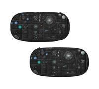 ESNAIUVCD Trousse à crayons portable avec illustration abstraite, science, chimie, impression 3D, papeterie, sac de rangement, sac à main pour adolescents, garçons, étudiants