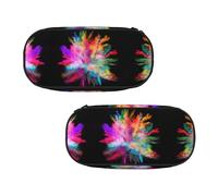 ESNAIUVCD Trousse à crayons portable avec impression explosion de couleur pour adolescents, garçons, étudiants