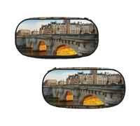 ESNAIUVCD Trousse à crayons portable avec imprimé paysage Paris pour adolescents, garçons, étudiants
