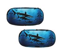ESNAIUVCD Trousse à crayons portable avec motif requins marteaux, pour adolescents, garçons, étudiants