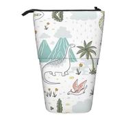 ESNAIUVCD Trousse à crayons rétractable personnalisée avec impression de marche de dinosaures, pour étudiants, enfants et adultes, pour l'école, le bureau