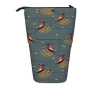 ESNAIUVCD Trousse à crayons rétractable personnalisée avec impression d'hirondelle grange en graphite pour étudiants, enfants, adultes, pour l'école, le bureau