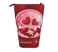 ESNAIUVCD Trousse à crayons rétractable personnalisée avec impression « Happy Valentine's Day » - Pour étudiants, enfants, adultes - Pour l'école, le bureau