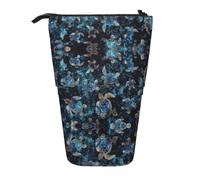 ESNAIUVCD Trousse à crayons rétractable personnalisée avec impression tortue de mer, pochette à crayons pour étudiants, enfants et adultes, pour l'école, le bureau
