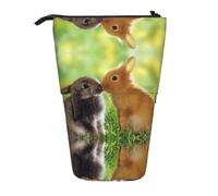 ESNAIUVCD Trousse à crayons rétractable personnalisée avec imprimé lapin d'amour pour étudiants, enfants et adultes, pour l'école, le bureau