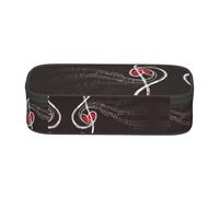 ESNAIUVCD Trousse à crayons triple avec imprimé amour et musique pour enfants, trousse à crayons de grande capacité, trousse à crayons pour école primaire, sacs de papeterie pour enfants