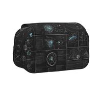 ESNAIUVCD Trousse à stylos à double couche avec impression 3D abstraite, scientifique, chimie, illustration, grande capacité, convient pour les garçons, les filles et les adultes, cette trousse de