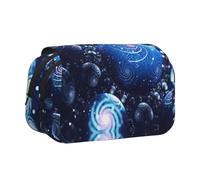 ESNAIUVCD Trousse à stylos double couche avec impression artistique spirituelle, convient pour les garçons, les filles et les adultes, cette trousse de bureau avec compartiment, Noir , Taille unique