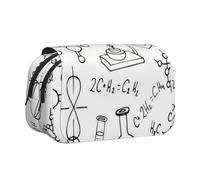 ESNAIUVCD Trousse à stylos double couche avec impression chimie, convient pour les garçons, les filles et les adultes, cette trousse de bureau avec compartiment, Noir , Taille unique, Trousse de