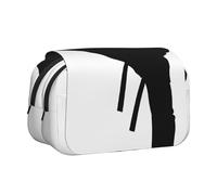 ESNAIUVCD Trousse à stylos double couche avec impression d'arts martiaux de taekwondo, convient pour les garçons, les filles et les adultes, cette trousse de bureau avec compartiment, Noir , Taille