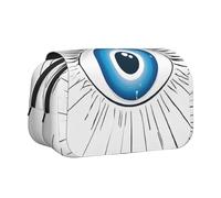 ESNAIUVCD Trousse à stylos double couche avec impression mauvais œil, convient pour les garçons, les filles et les adultes, cette trousse de bureau avec compartiment, Noir , Taille unique, Trousse de