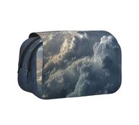 ESNAIUVCD Trousse à stylos double couche avec impression orage - Convient pour les garçons, les filles et les adultes - Cette trousse de bureau avec compartiment