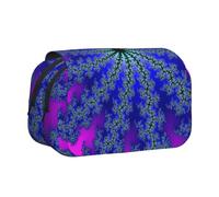 ESNAIUVCD Trousse à stylos double couche avec impression photo violette imprimée tie-dye, convient pour les garçons, les filles et les adultes, cette trousse de bureau avec compartiment, Noir , Taille