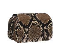 ESNAIUVCD Trousse à stylos double couche avec motif serpentin, convient pour les garçons, les filles et les adultes, cette trousse de bureau avec compartiment, Noir , Taille unique, Trousse de beauté