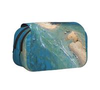 ESNAIUVCD Trousse à stylos double couche imprimée Island Beach, convient pour les garçons, les filles et les adultes, cette trousse de bureau avec compartiment