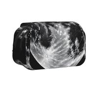 ESNAIUVCD Trousse à stylos double couche imprimée lune, adaptée pour les garçons, les filles et les adultes, cette trousse de bureau avec compartiment, Noir , Taille unique, Trousse de beauté