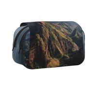 ESNAIUVCD Trousse à stylos double couche imprimée Mountain Peak de grande capacité, adaptée pour les garçons, les filles et les adultes, cette trousse de bureau avec compartiment