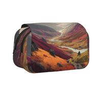 ESNAIUVCD Valley Print Trousse à stylos double couche de grande capacité, adaptée pour les garçons, les filles et les adultes, cette trousse de bureau avec compartiment