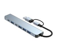 Esncddym Station d'accueil USB C, Adaptateur multiport Hub USB C | Concentrateur Adaptateur USB C,Station d'accueil 7 en 1, de données à Grande Vitesse 5GBps, Ports de données USB-A pour imprimante,