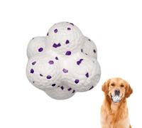 Esoes Balle magique à mâcher, 10 cm, pour chien, étoile à mâcher, balle magique à mâcher pour chien, jouet interactif, balles de tennis pour chiens de grande, moyenne et petite (blanc)
