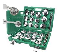 Esoldnic 31pcs Auto jeu de douille de filtre à huile, Type de tasse 1/2 pouce d’entraînement robuste jeu de clé de filtre à huile adapté pour BMW, Volvo, Honda, Audi, Ford, Toyota, Nissan etc.