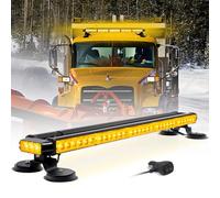 Esoldnic 85cm Barre LED Stroboscopique 66 LED Double Côté Haute Intensité Avertissement d'Urgence Balise Ambre 12-24V avec Supports Magnétiques pour Toit de Voiture, Remorque, Véhicule (Ambre)