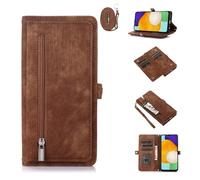 ESONG Coque pour Oppo A72 5G/A73 5G/A53 5G/A72n 5G,Etui en Cuir PU Portefeuille Flip Case Antichoc Housse avec Fentes de Cartes,Fonction Support,Fermeture Magnétique,Lanyard Dragonne,Brun