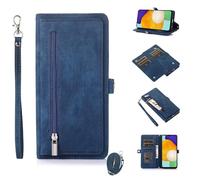 ESONG Coque pour Oppo Realme C35 4G,Etui en Cuir PU Portefeuille Flip Case Antichoc Housse avec Fentes de Cartes,Fonction Support,Fermeture Magnétique,Lanyard Dragonne,Bleu