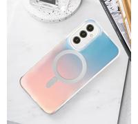 ESONG Magnétique Coque pour Samsung Galaxy S25+ PLUS Compatible avec MagSafe, Mignon Housse, Antichoc Rigide Étui avec Effet Fluorescente Holographique Irisée Mate Arrière Givrée pour Femmeet, Homme