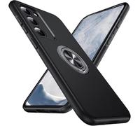 Esong Ultra Slim Military Shockproof Protective Case For Samsung Galaxy S25 With Stand, 360° Ring Kickstand Magnetic Phone Case For Car, Black