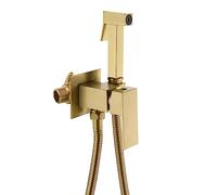 ESOP Kit Douchette WC,Laiton Douchette Toilette WC Eau Froide et Eau Chaude | Mural Pulvérisateur de Bidet Or Brossé, Toilette Bidet Spray avec 1.5m Tuyau, Pour Hygiène Intime, Nettoyage de Salle de Bain