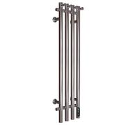 ESOP Sèche-Serviette Électrique Chrome, 100 W Chauffe-Serviettes 950 x 257 mm WiFi Intelligent Porte-Serviettes Chauffant Électrique Commande Tactile à LED Radiateur de Salle de Bain avec 8 Crochets