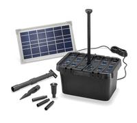 Esotec 100900 Kit complet de filtration solaire pour bassin 380 l/h + module solaire 8 W - Kit complet pour bassins et vasques jusqu'à 1 000 l - Jeu d'eau décoratif - Pompe de bassin solaire