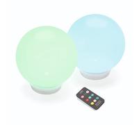 esotec 102130 Lot de 2 boules lumineuses solaires flottantes multicolores | Batterie télécommande | Plusieurs modes | Boule lumineuse ronde flottante pour jardin | Boule solaire ronde pour jardin | 7